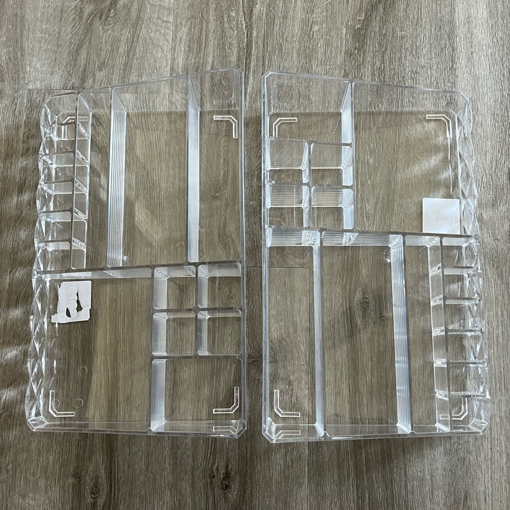 Transparent Organizers Bathroom Vanity Drawer Storage Organizers Set #1787